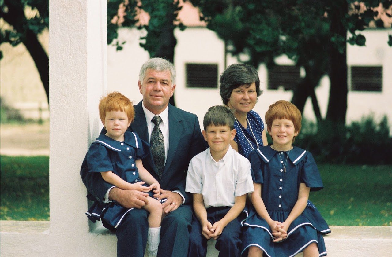 Christiaan Pieter Steyn with his family, 1992